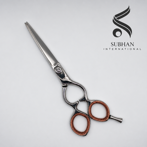 Ciseaux de barbier en acier inoxydable, ciseaux professionnels manuels pour barbier, manche rouge, ciseaux de coupe de cheveux pour logo personnalisé - Product Image 3