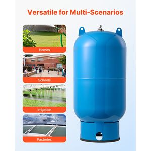 Réservoir à eau vertical pré-chargeé de 34 gallons, résistant, en acier au carbone, pour le stockage d'eau - Product Image 6