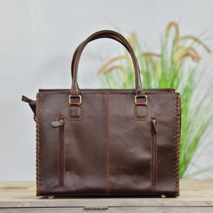 Premium Quality Luxury Vintage Handmade 100% Genuine Cowhide Leather Large Capacity Durable Shoulder Handbags With <b>Wallet</b> Set - Product Image 6