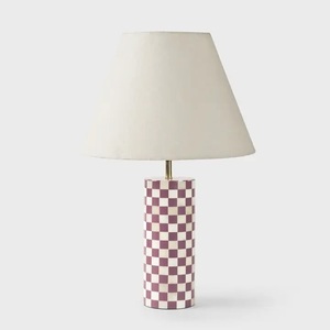 Lámpara Decorativa de Estilo Art Deco con Incrustaciones de Hueso Hecha a Mano en India, con Patrón de Tablero de Ajedrez, para Colecciones de Muebles de Dormitorio de Lujo, Forma Redonda - Product Image 1