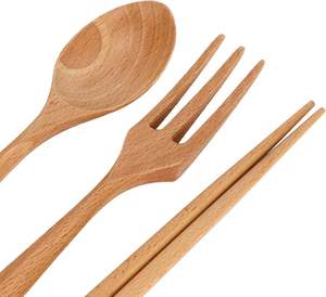 Juego de utensilios de bambú sostenibles personalizables al por mayor colección de vajilla de madera natural artículos de cocina esenciales - Product Image 2