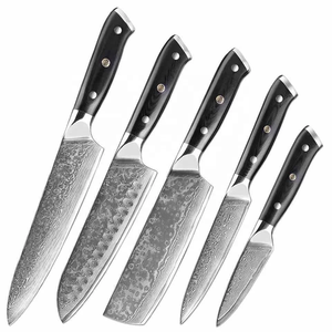 8-Piece Damascus Steel <b>Knife</b> <b>Set</b> 67-Layer Stainless Steel Blades Resin Handle <b>Sharp</b> Straight Edge Ambidextrous Kitchen Cutlery - Product Image 3
