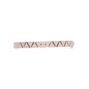 Pulsera de tenis con diamantes y eslabones en V de oro rosa de 14 quilates - Product Image 3