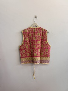 Chaleco Kantha sin Mangas, Estilo Boho Vintage, Hecho a Mano, Reversible, para Mujer - Product Image 6