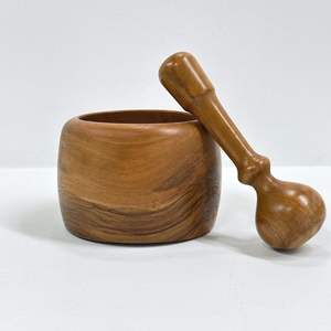 Wood Mortar Pestle 100ml Wooden Handicrafts Food Spice <b>Herb</b> <b>Grinder</b> Wooden Mortar and Pestle - Product Image 3