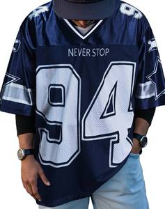 Camiseta de Fútbol Americano de Malla de Poliéster Transpirable, Cuello en V Extra Grande, Uniforme de Equipo Personalizado, OEM, Marca Privada, Venta al Por Mayor - Product Image 5