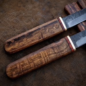 Ensemble de couteaux vikings forgés à la main, couteaux de chasse en acier carbone faits à la main avec fourreau en bois, ensemble de lames utilitaires de survie pour le bushcraft - Product Image 2