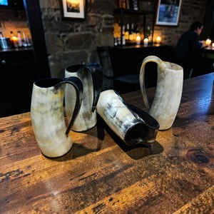 แก้วน้ำสไตล์ไวกิ้งพรีเมียม ทำจากเขาควายสีขาวขัดเงาจากแอฟริกาใต้ ราคาถูก - Product Image 3