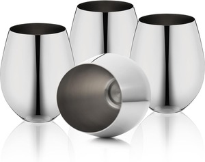 Ensemble de verres à vin en acier inoxydable noir, gobelets à pied en métal de luxe, incassables, pour cocktails, whisky, fêtes et bars - Product Image 6