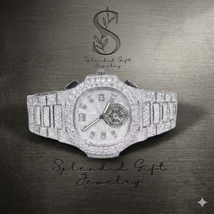 Montres Hip Hop de Luxe Entièrement Serties de Diamants Faits Main, Montres Iced Out VVS Moissanite à Mouvement Automatique pour Hommes - Product Image 1