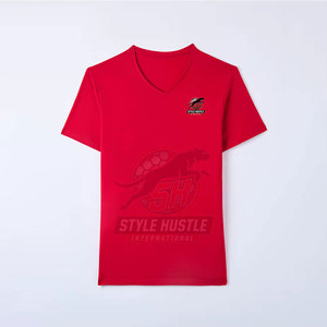 T-shirts pour hommes Street Wear à col en V, respirants, avec logo personnalisé - Product Image 5