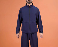 Chaqueta y Pantalones Deportivos Personalizados, Transpirables, de Talla Grande, de Nailon/Acrílico, con Cremallera, Reflectantes, Impermeables, Resistentes al Viento, Estilo Urbano, Color Sólido