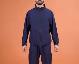 Veste et pantalon de survêtement surdimensionnés en nylon/acrylique respirant, personnalisés, avec fermeture éclair, réfléchissants, imperméables, coupe-vent, streetwear uni - Product Image 5