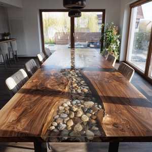 Wholesale Customized Round Epoxy <b>Resin</b> Center Wooden <b>Table</b> <b>Top</b> Dining <b>Table</b> / Coffee <b>Table</b> Wooden Epoxy <b>Resin</b> <b>Top</b> - Product Image 4