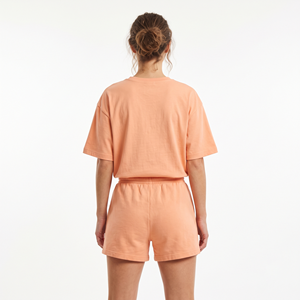 Ensemble court deux pièces pour femmes, tricot uni de haute qualité, personnalisable, t-shirt et short avec tissu respirant et écologique - Product Image 6