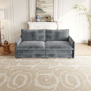 Divano a Due Posti in Tessuto Corduroy, Imbottito, Grande Dimensione con Seduta Profonda e 2 Cuscini per Soggiorno - Product Image 3