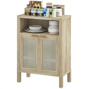 Credenze Naturali, Buffet, Bar da Caffè e Armadietti Porta Posate con Ampio Spazio di Archiviazione - Product Image 4