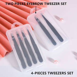 Juego Profesional de 4 Pinzas para Cejas y Pestañas de Acero Inoxidable, Diseño Moderno, Duradero y Reutilizable - Product Image 4
