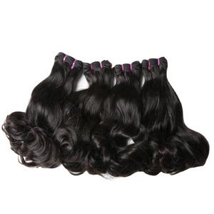 Extensiones de cabello humano ondulado para mujer, mechones de pelo NATURAL virgen de alta calidad, color negro y marrón, sin procesar - Product Image 3
