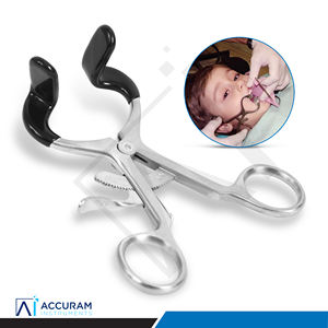 เครื่องมือถ่างปาก Accuram แบบมีตัวล็อค ขนาด 11 ซม. ทำจากสแตนเลสสตีล สำหรับเด็ก ใช้ในงานผ่าตัดช่องปาก ทันตกรรม หู คอ จมูก ได้รับมาตรฐาน CE ออกแบบตามหลักสรีรศาสตร์ - Product Image 4