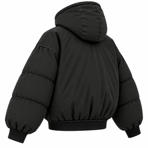 Men's Casual Sports Zipper Hoodie Coat Solid Color Slim Fit Puffer <b>Jacket</b> Eco-Friendly Breathable Winter Sportswear Cotton Lined - Product Image 6