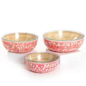 Compre un tazón de resina y madera color negro con diseño moderno y ecológico, pulido a mano, para servir comida. - Product Image 2