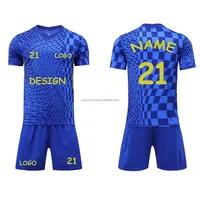 Seragam Sepak Bola Retro Kustom Grosir Ukuran Besar, Set Seragam Sepak Bola Sublimasi Pewarna, Pakaian Latihan Sepak Bola Unisex, Bernapas