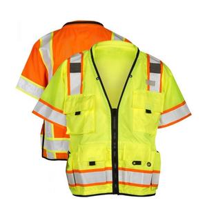 Gilet de sécurité hi vis, pour travail, Patch très Visible avec poche de protection à rayures réfléchissantes - Product Image 1