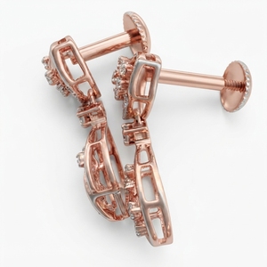 9K Rose Gold Round Diamond <b>Earrings</b> | 0.37 CT | Lab Grown & Natural Diamonds - Product Image 3