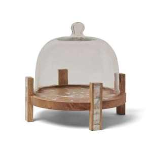 Support à gâteau doré de style moderne pour hôtel, mariage, anniversaire, décoration de table, présentoir à cupcakes et muffins avec dôme - Product Image 3