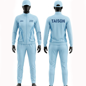 Ensemble d'entraînement de badminton pour femmes, tissu interlock en polyester de qualité supérieure, 260 GSM, respirant, doux, bleu, survêtement, logo brodé personnalisé - Product Image 1