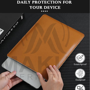 Brown Leather <b>Laptop</b> <b>Sleeve</b> with Flap Closure for Portable Protection PU Leather Customized - Product Image 2