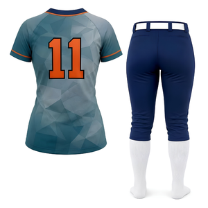 Ensemble d'uniformes de softball sublimés, maillot de baseball à col en V et pantalon, numéro d'équipe 11, nouvelle arrivée, maillot personnalisé pour hommes et femmes - Product Image 4