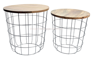 Ensemble de tables gigognes de style moderne pour le salon, meubles, tables basses en métal, tables d'appoint avec table d'organisation en fer - Product Image 2