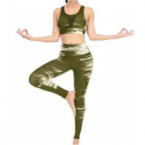 STAR SPEED Women's Solid 2Pcs <b>Gym</b> Fitness <b>Sets</b> Workout Scrunch Butt Open Back Sports Bra High Waist Leggings Seamless Yoga <b>Set</b> - Product Image 4