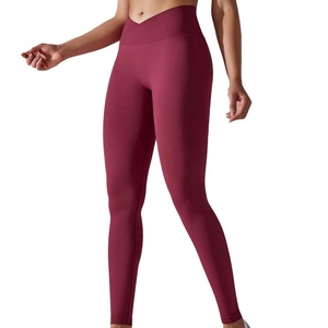 Leggings de Yoga de Cintura Alta para Mujer, Nuevo Diseño, Ropa Deportiva para Gimnasio, Diseño Sólido, Leggings de Yoga con Cintura Cruzada al por Mayor - Product Image 4