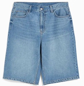 mens light wash blue denim carpenter shorts utility side pockets <b>hammer</b> <b>loop</b> relaxed wide leg fit casual workwear jorts clothing - Product Image 5