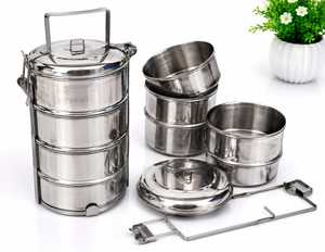 Juego de 3 Recipientes de Acero Inoxidable con 3 Compartimentos, Herméticos, Aptos para Lavavajillas, Ecológicos, para Almacenamiento de Alimentos, Lonchera Metálica - Product Image 5