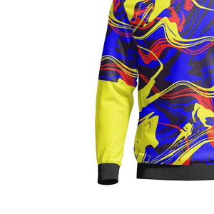 Casual Regular Fit Autumn Gray <b>White</b> Patterned Long Sleeve Sublimation Tie-Dye Fleece Sublimation <b>Sweatshirt</b> <b>Men</b> Crew Neck - Product Image 3