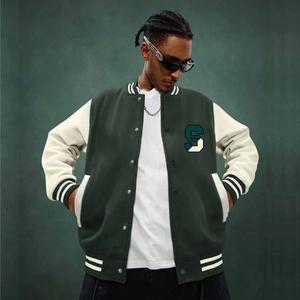 High Demanded <b>S</b> Letter Embroidery Warm Durable Machine Washable Perfect For Outdoor College Baseball Varsity <b>Jackets</b> - Product Image 1