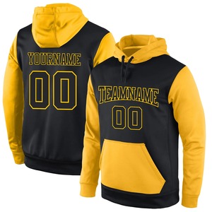 Sudadera con Capucha Personalizada para Hombre, Invierno, Negra/Amarilla, con Cierre, Estilo Raglán, con Número y Nombre Bordados en la Parte Delantera/Trasera, 100% Algodón Ecológico - Product Image 6
