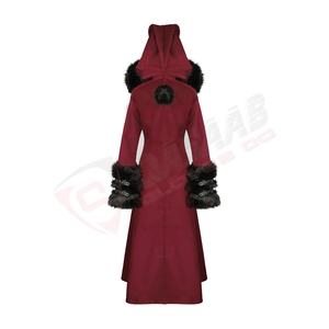 เดวิล-แฟชั่นผู้หญิงเสื้อคลุมยาวแบบกอธิคมีฮู้ดสำหรับฤดูหนาวระบายอากาศสีแดง-ดำขนถอดออกได้เสื้อโค้ทเทรนช์กอธิค - Product Image 2