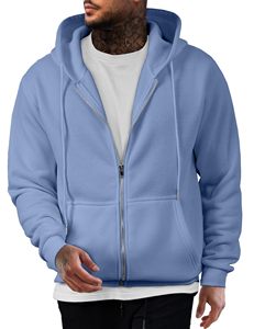 Custom Logo 400G 100% Cotton Heavyweight <b>Fleece</b> <b>zipper</b> Hoodie Men's Winter Print Embroidered Knitted Stock Blank - Product Image 1