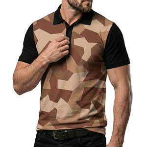 เสื้อโปโลลายพรางขายส่ง เสื้อโปโลผู้ชายแบบถัก แห้งเร็ว พิมพ์ลายพรางแบบซับลิเมชั่น สั่งทำได้ตามต้องการ เสื้อโปโลลำลองสำหรับผู้ชาย - Product Image 5