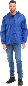 Chaqueta cortavientos impermeable con capucha, informal, estilo urbano, con bloques de color, plegable, para viaje. - Product Image 4