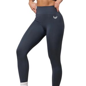 Legging bleu taille haute pour femme, coupe compressive, extensible, pour l'entraînement, le yoga et la gym, bas de sport athlétique - Product Image 1