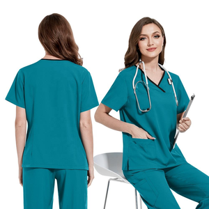 Tenues médicales unisexes pour femmes, uniformes d'hôpital, de dentiste, de médecin et d'infirmière, en jersey et élasthanne, avec détection d'aiguilles, sans coutures, fusionnées - Product Image 2