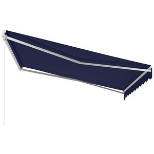 Tenda Parasole Elettrica Retrattile Blu 3,6x3m con Telecomando e Manovella per Terrazzo, Balcone, Giardino - Product Image 1