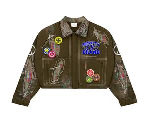 Chaqueta Varsity de Cuero con Bordado Chenille Personalizado OEM para Mujer, Chaquetas Varsity de Cuero Cortadas al Por Mayor - Product Image 3