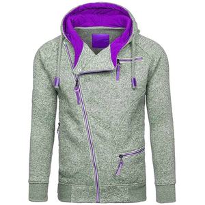 Sudadera con capucha para hombre, bordada, de primavera, personalizada, de fabricantes, de alta calidad, de forro polar, impermeable, transpirable, informal, con cremallera y estampado en relieve. - Product Image 5